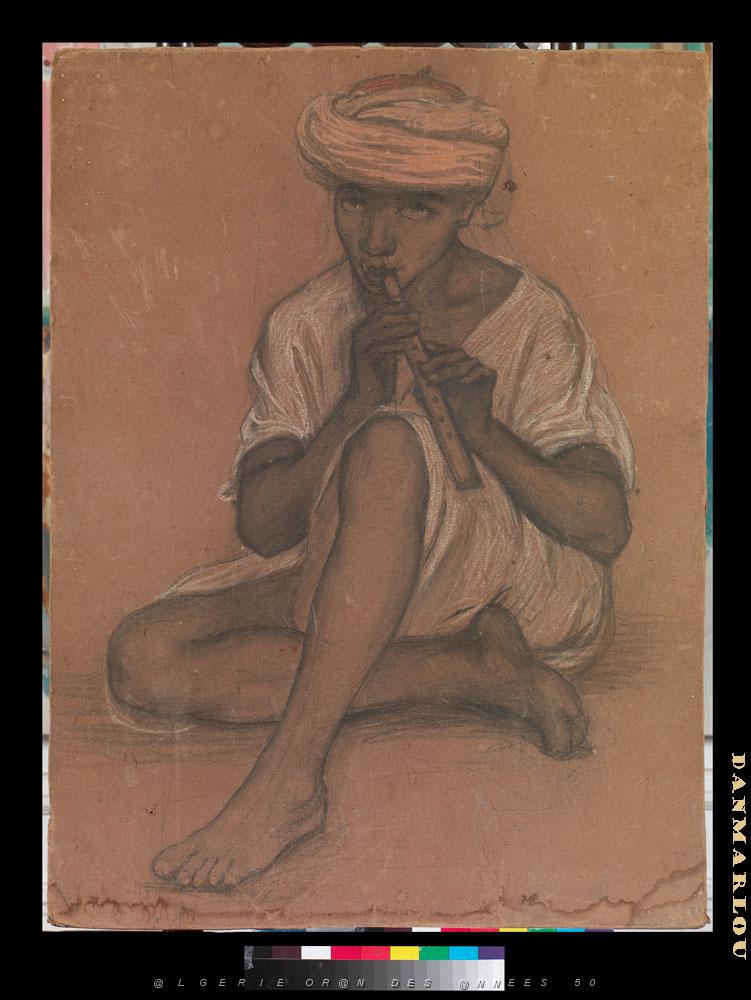 AUGUSTIN FERRANDO 1880-1957 Ferrando-013 Le joueur de flute par Augustin Ferrando- losqu'il etait un jeune adolescent-.jpg -  